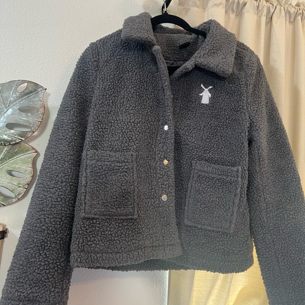 Dutch Bros Gray Sherpa Jacket
